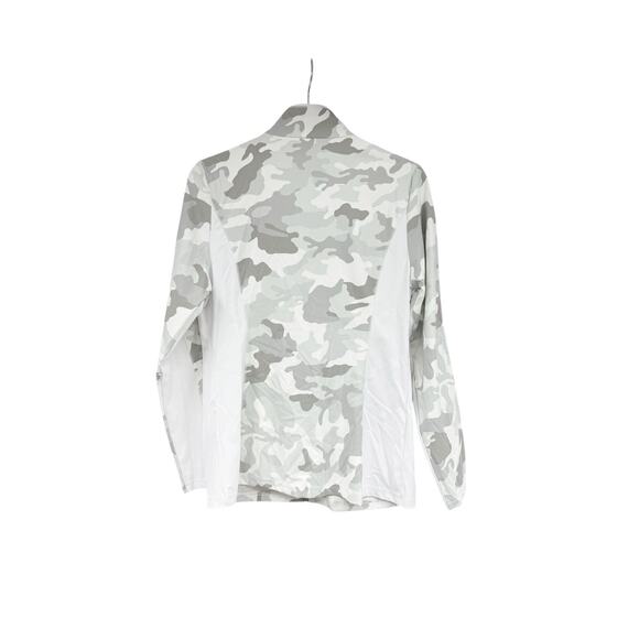 Boston Proper White Gray Camo Pink Stripe Activewear Workout Zip Front Jacket M - Picture 4 of 6